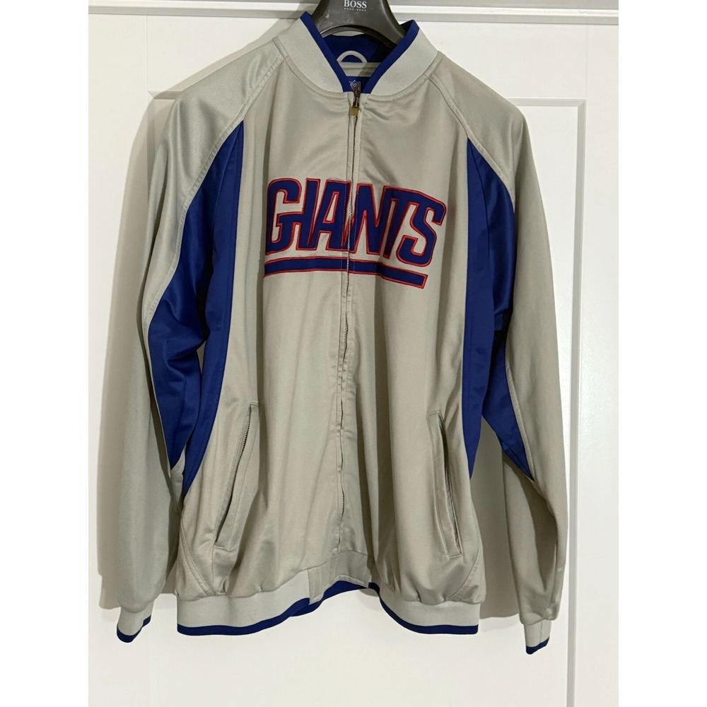 New York Giants Men's XL NFL Full Zip Polyester Jacket Blue Gray NY Team Apparel